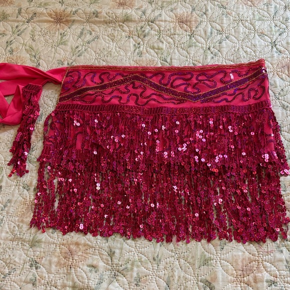 Zumba Fitness Pink Sequin Fringe Skirt - Picture 1 of 1
